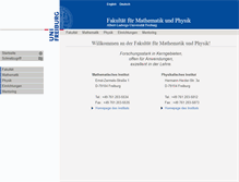 Tablet Screenshot of mathphys.uni-freiburg.de